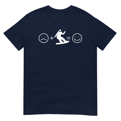 Lächelndes Gesicht und Snowboarding - T-Shirt (Unisex) snowboarden xxx yyy zzz Navy