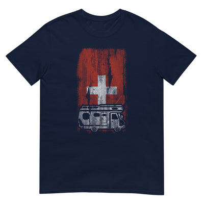 Schweizer Flagge und Camping - T-Shirt (Unisex) camping xxx yyy zzz Navy