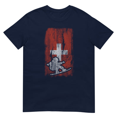 Schweizer Flagge und Snowboarding - T-Shirt (Unisex) snowboarden xxx yyy zzz Navy