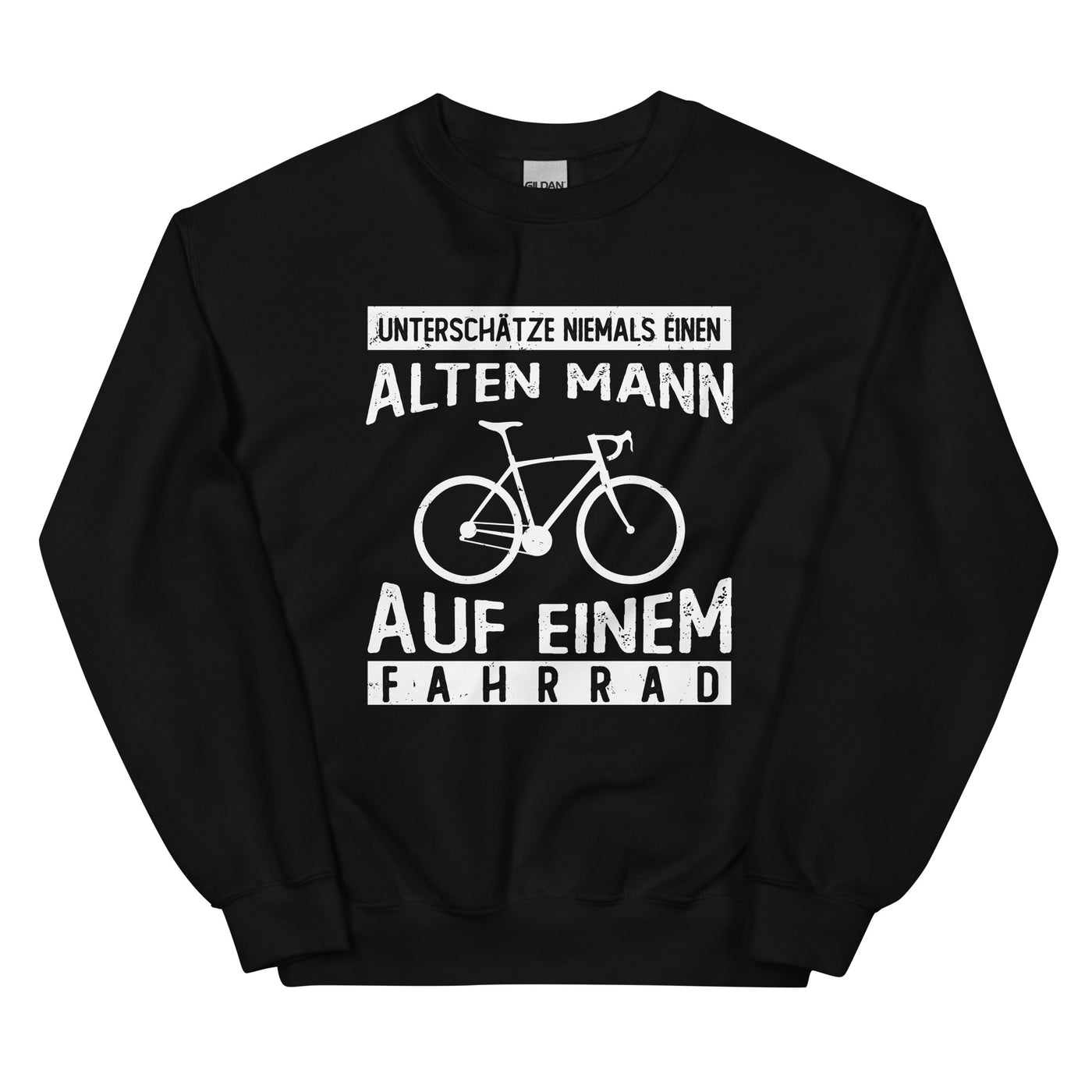 Alter Mann Auf Einem Fahrrad - Sweatshirt (Unisex) fahrrad Schwarz