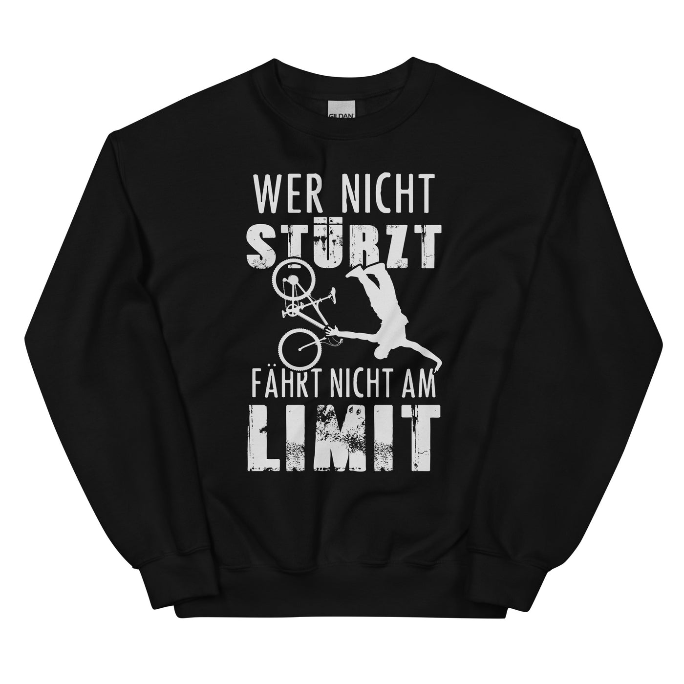 Wer Nicht Stürzt - Fährt Nicht Am Limit - Sweatshirt (Unisex) mountainbike Schwarz