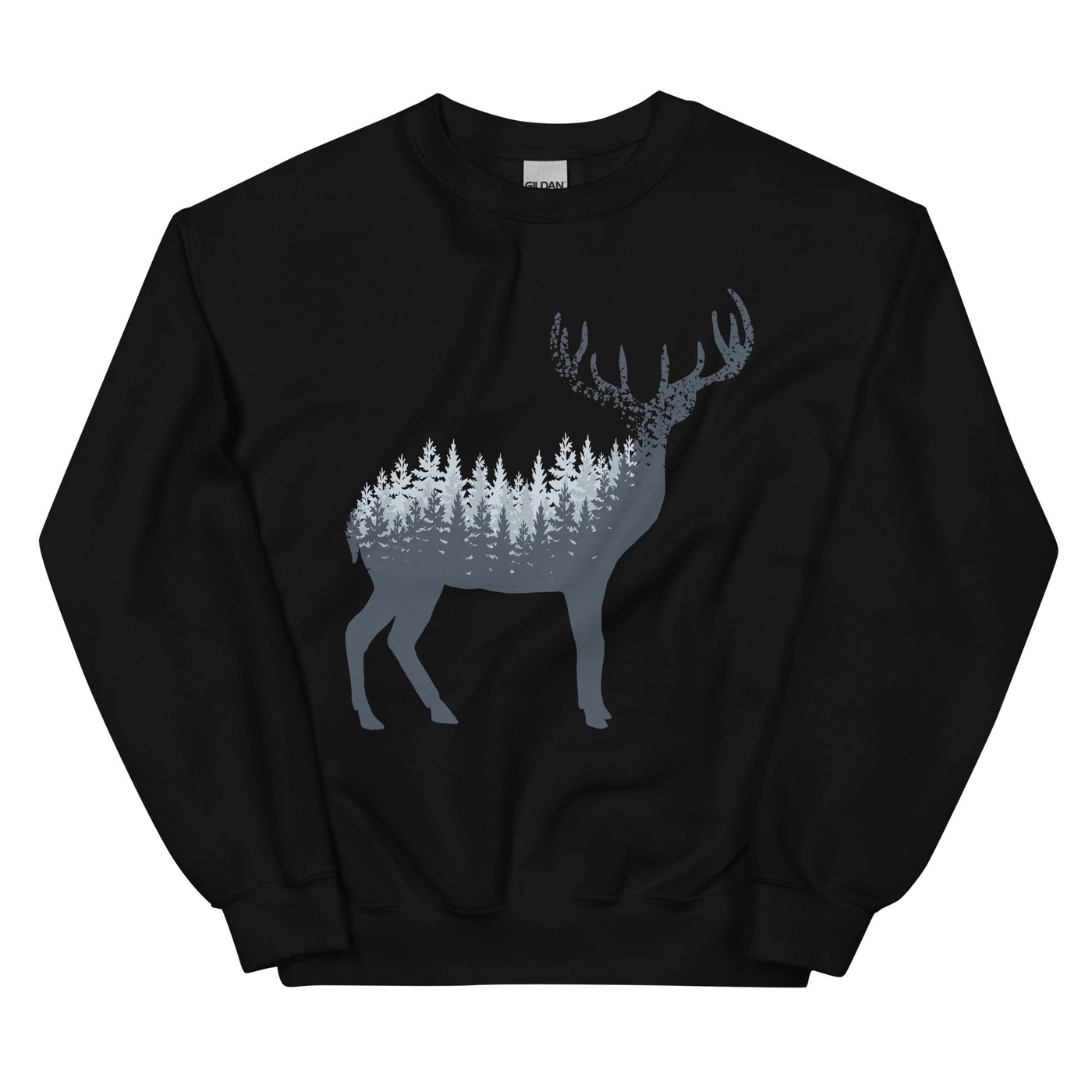 Hirsch Abstrakt - Sweatshirt (Unisex) camping Schwarz