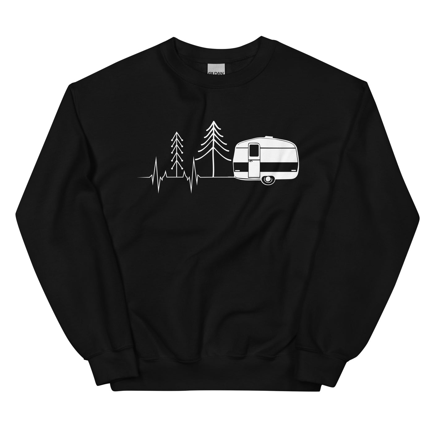 Herzschlag Wohnwagen - Sweatshirt (Unisex) camping Schwarz