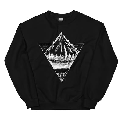 Berg - Geometrisch - Sweatshirt (Unisex) berge wandern Schwarz