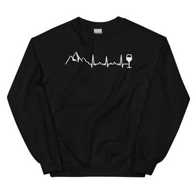 Heartbeat Wine And Mountain - Sweatshirt (Unisex) berge Schwarz