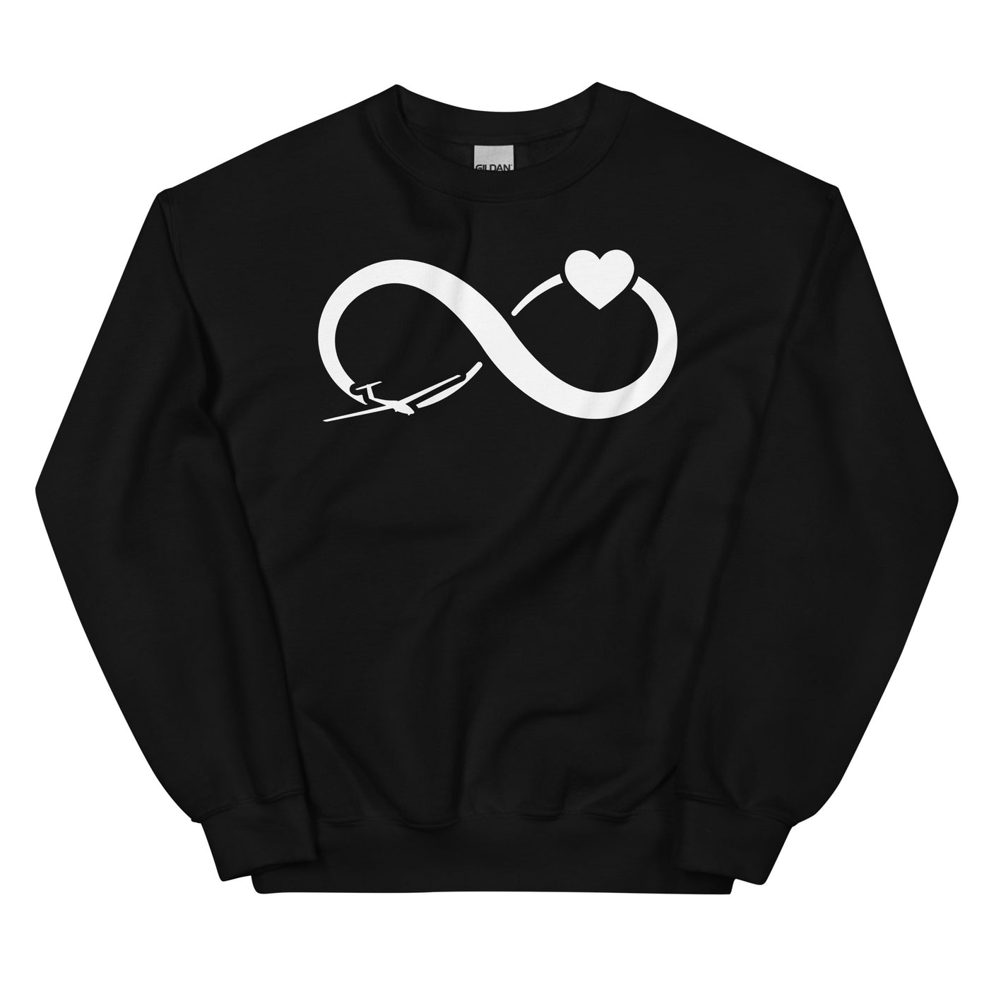 Infinity Heart and Sailplane - Sweatshirt (Unisex) berge xxx yyy zzz Black