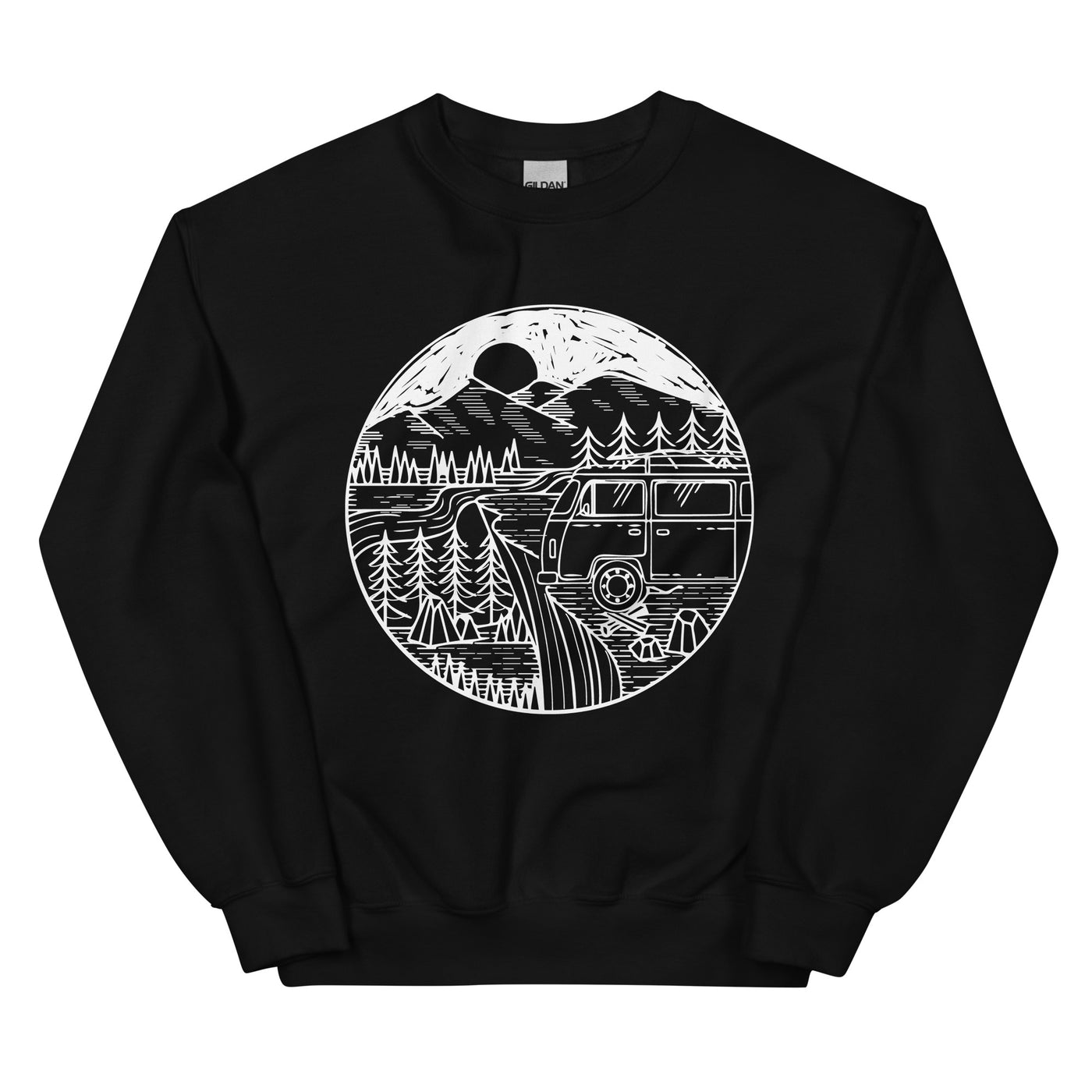 Berge - Camping Van - Sweatshirt (Unisex) camping xxx yyy zzz Black