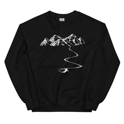 Berge - Kurve Linie - Skifahren - Sweatshirt (Unisex) klettern ski xxx yyy zzz Black