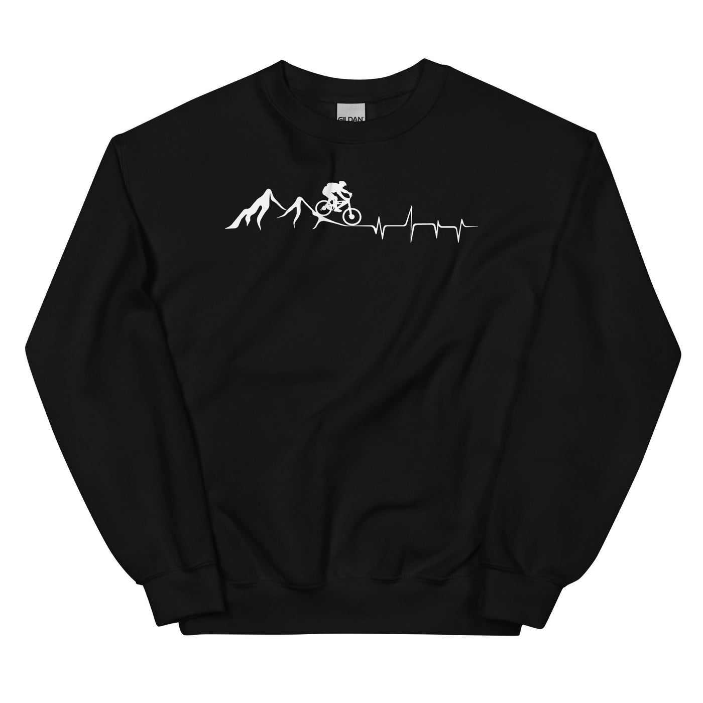 Berge - Herzschlag - Mountainbiking - (M) - Sweatshirt (Unisex) xxx yyy zzz Black