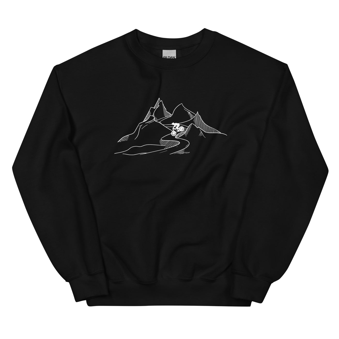 Mountainbiker fährt Downhill - (M) - Sweatshirt (Unisex) xxx yyy zzz Black