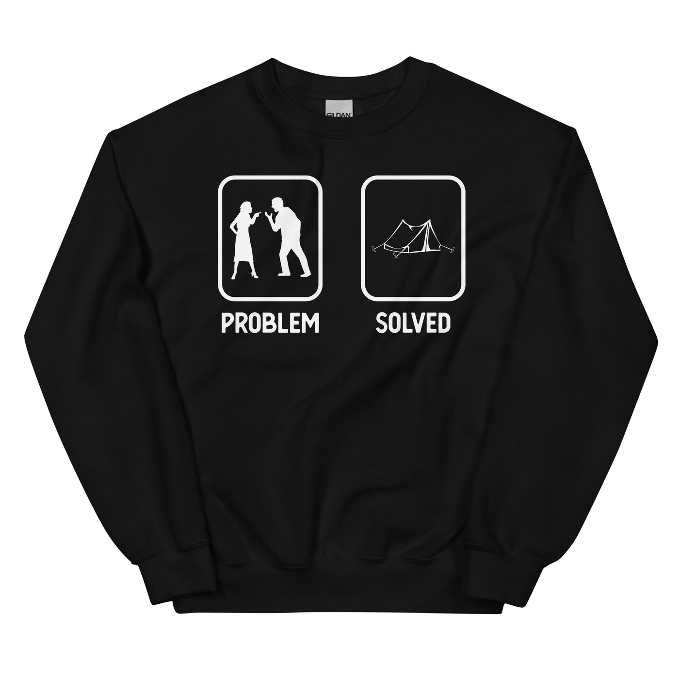 Problem Solved - Camping Tent - Sweatshirt (Unisex) camping xxx yyy zzz Black