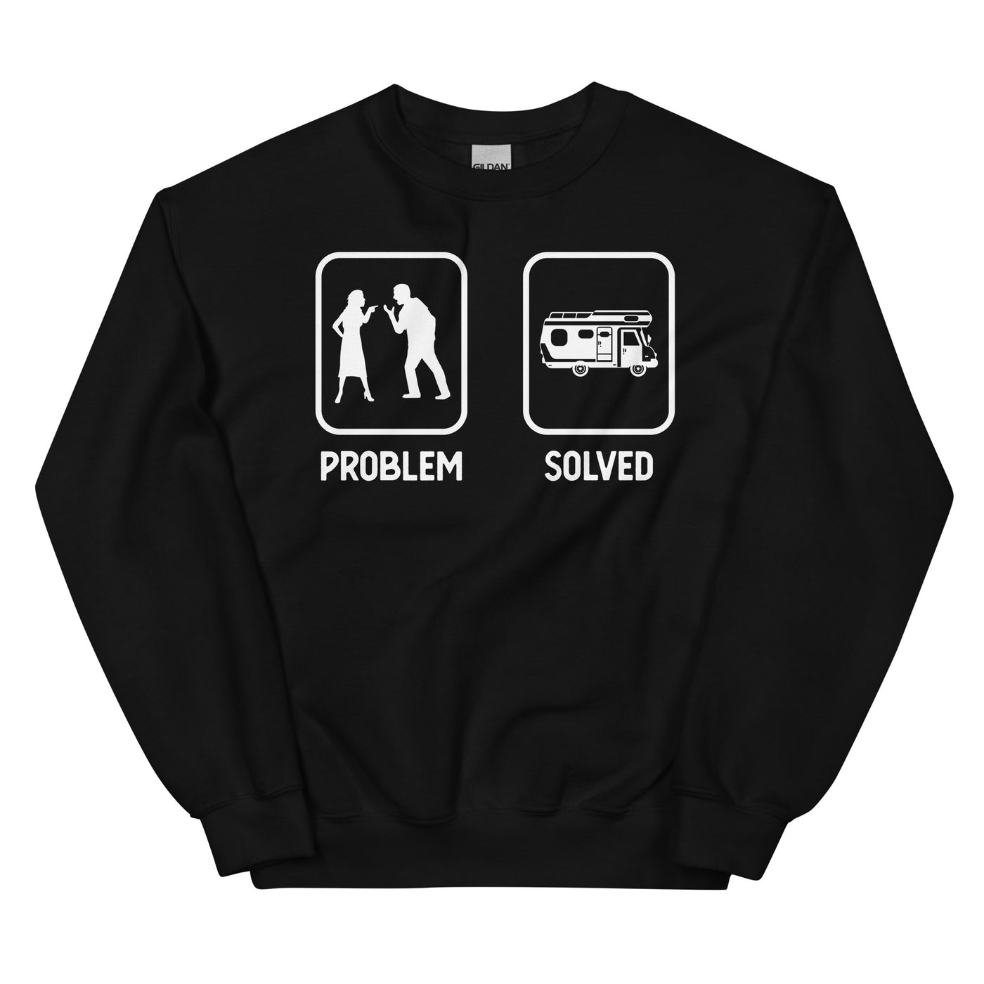 Problem Solved - Camping Van - Sweatshirt (Unisex) camping xxx yyy zzz Black