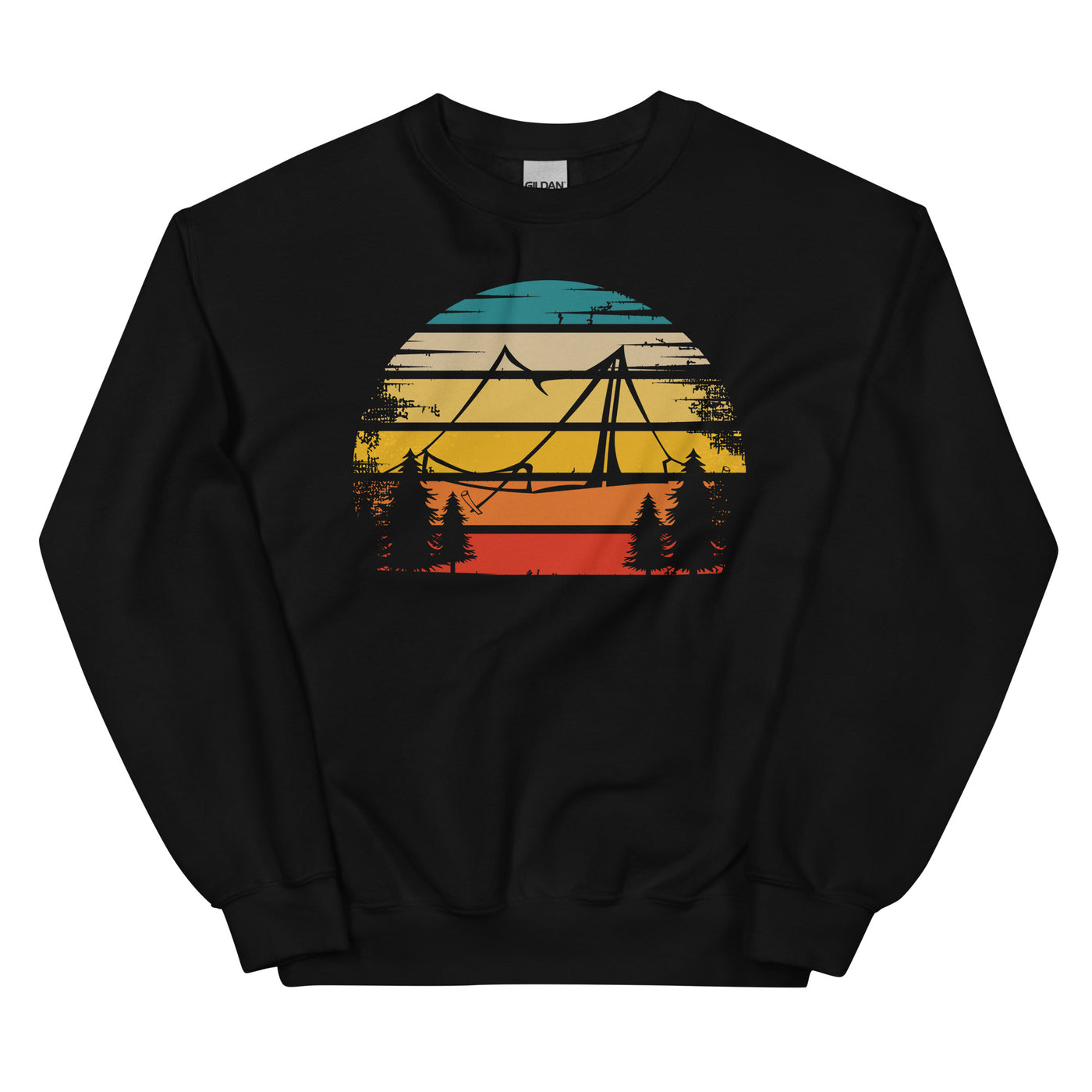 Retro Sonne und Camping - Sweatshirt (Unisex) camping xxx yyy zzz Black