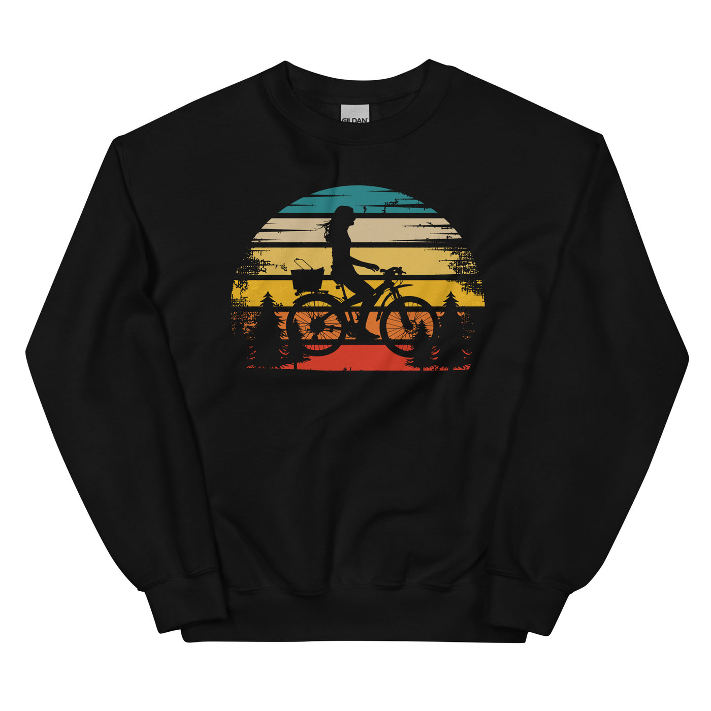 Retro Sonne und Radfahren - Sweatshirt (Unisex) fahrrad xxx yyy zzz Black