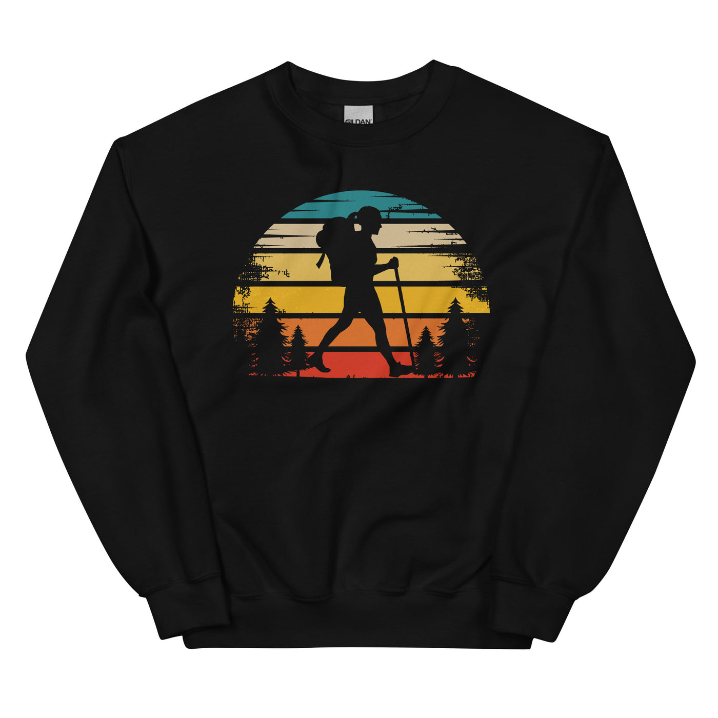 Retro Sonne und Wandern - Sweatshirt (Unisex) wandern xxx yyy zzz Black