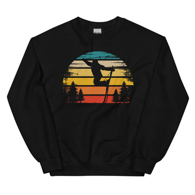 Retro Sonne und Skifahren - Sweatshirt (Unisex) klettern ski xxx yyy zzz Black