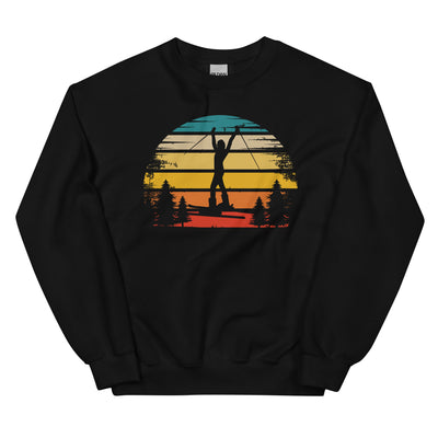 Retro Sonne und Skifahren - Sweatshirt (Unisex) klettern ski xxx yyy zzz Black