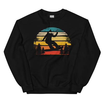 Retro Sonne und Snowboarding - Sweatshirt (Unisex) snowboarden xxx yyy zzz Black