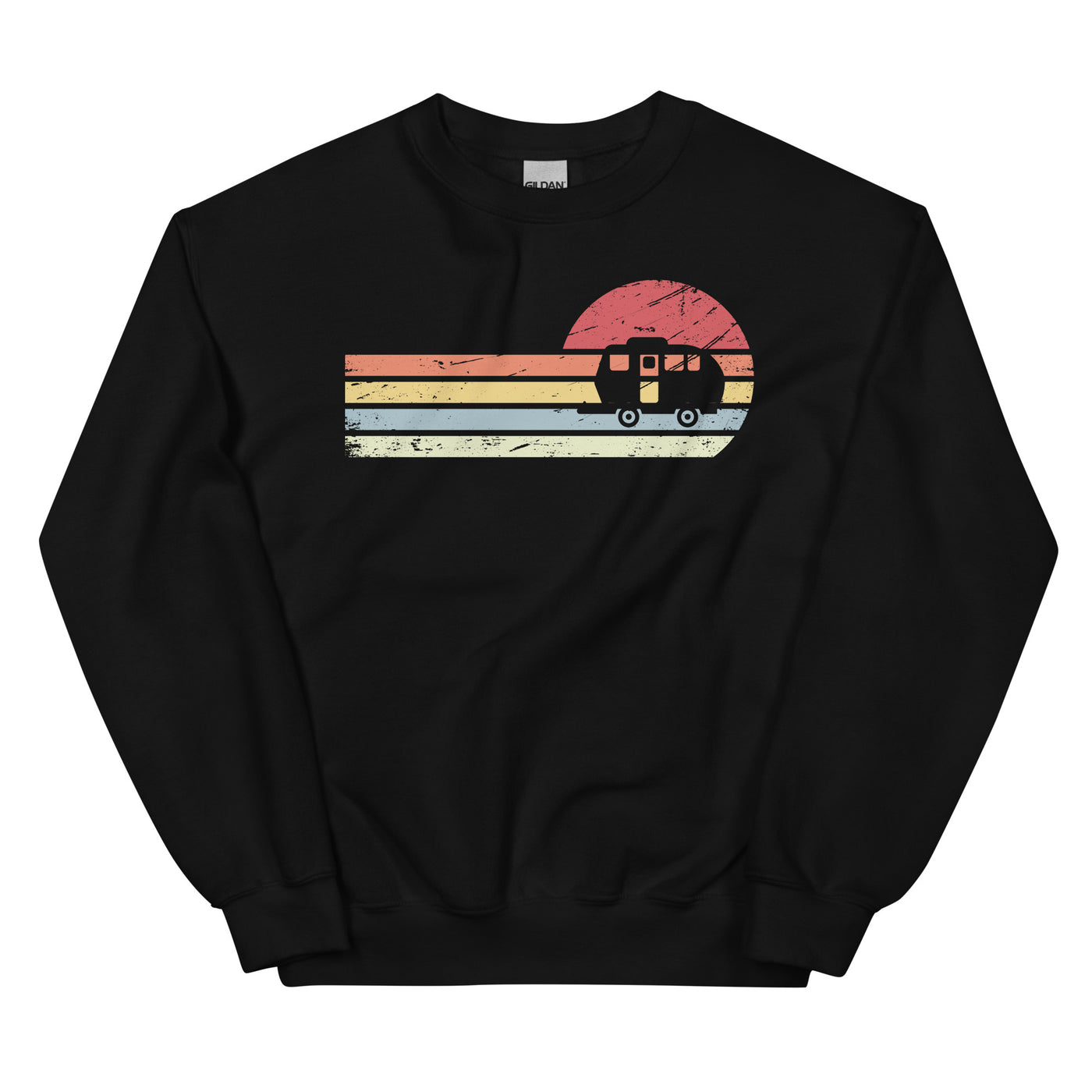 Sonne und Retro Linies - Camping Caravan - Sweatshirt (Unisex) camping xxx yyy zzz Black