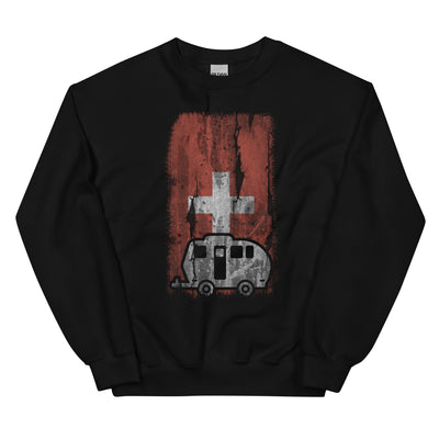 Schweizer Flagge 2 und Camping - Sweatshirt (Unisex) camping xxx yyy zzz Black