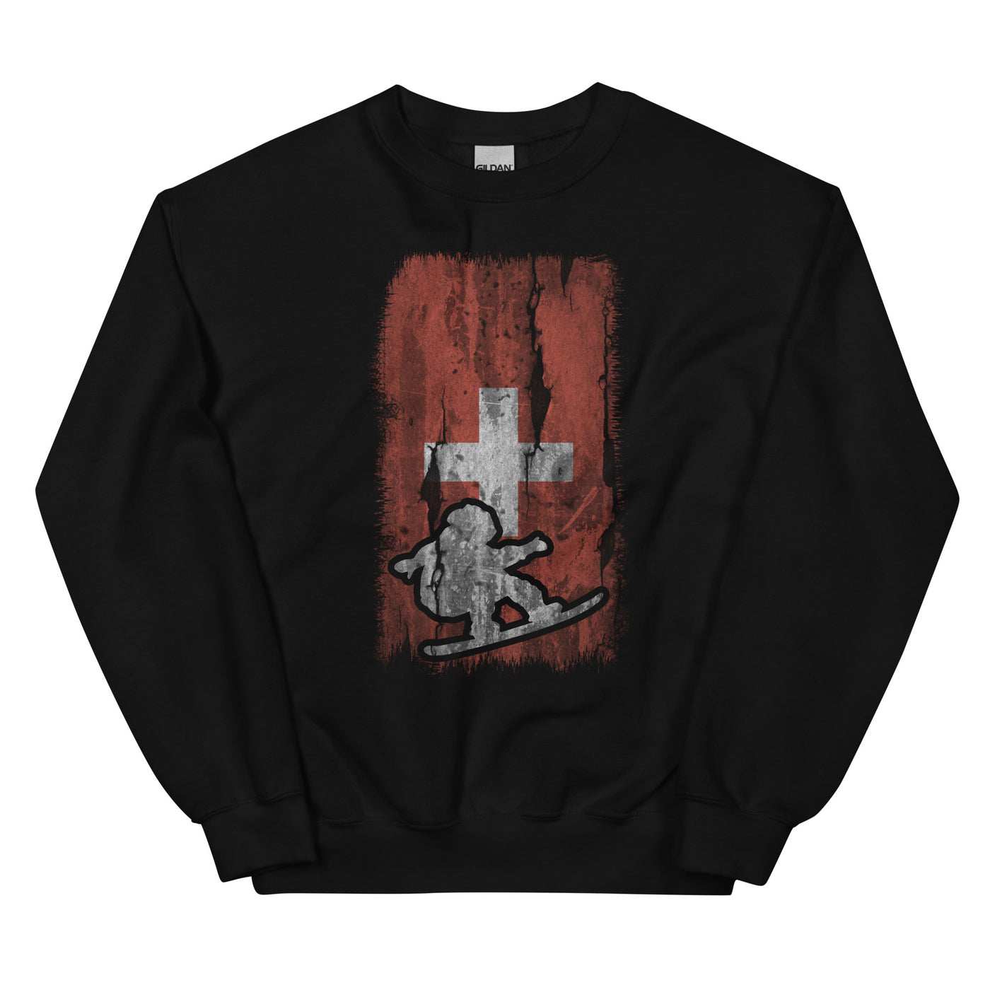 Schweizer Flagge und Snowboarding - Sweatshirt (Unisex) snowboarden xxx yyy zzz Black