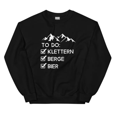 To Do Liste - Klettern, Berge, Bier - Sweatshirt (Unisex) klettern xxx yyy zzz Black