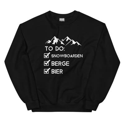 To Do Liste - Snowboarden, Berge, Bier - Sweatshirt (Unisex) snowboarden xxx yyy zzz Black