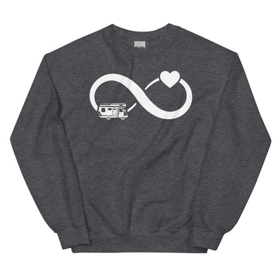 Infinity Heart and Camping - Sweatshirt (Unisex) camping xxx yyy zzz Dark Heather