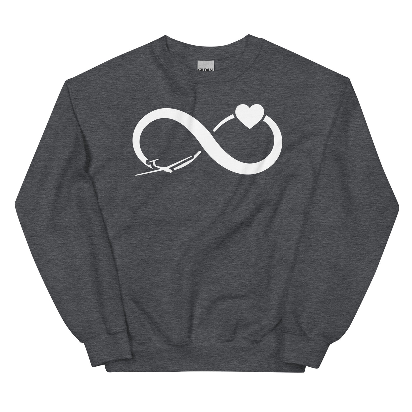 Infinity Heart and Sailplane - Sweatshirt (Unisex) berge xxx yyy zzz Dark Heather