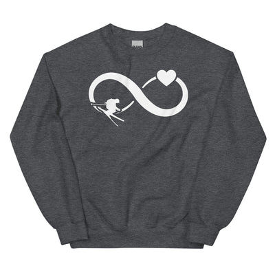 Infinity Heart and Skiing - Sweatshirt (Unisex) klettern ski xxx yyy zzz Dark Heather