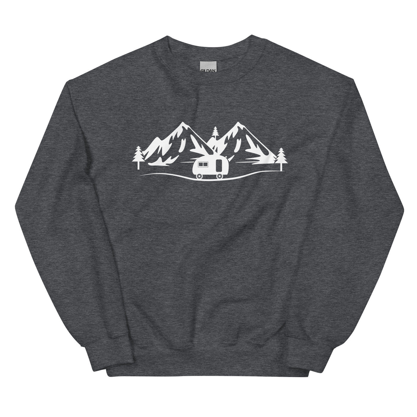 Berge - Camping Caravan - (11) - Sweatshirt (Unisex) camping xxx yyy zzz Dark Heather