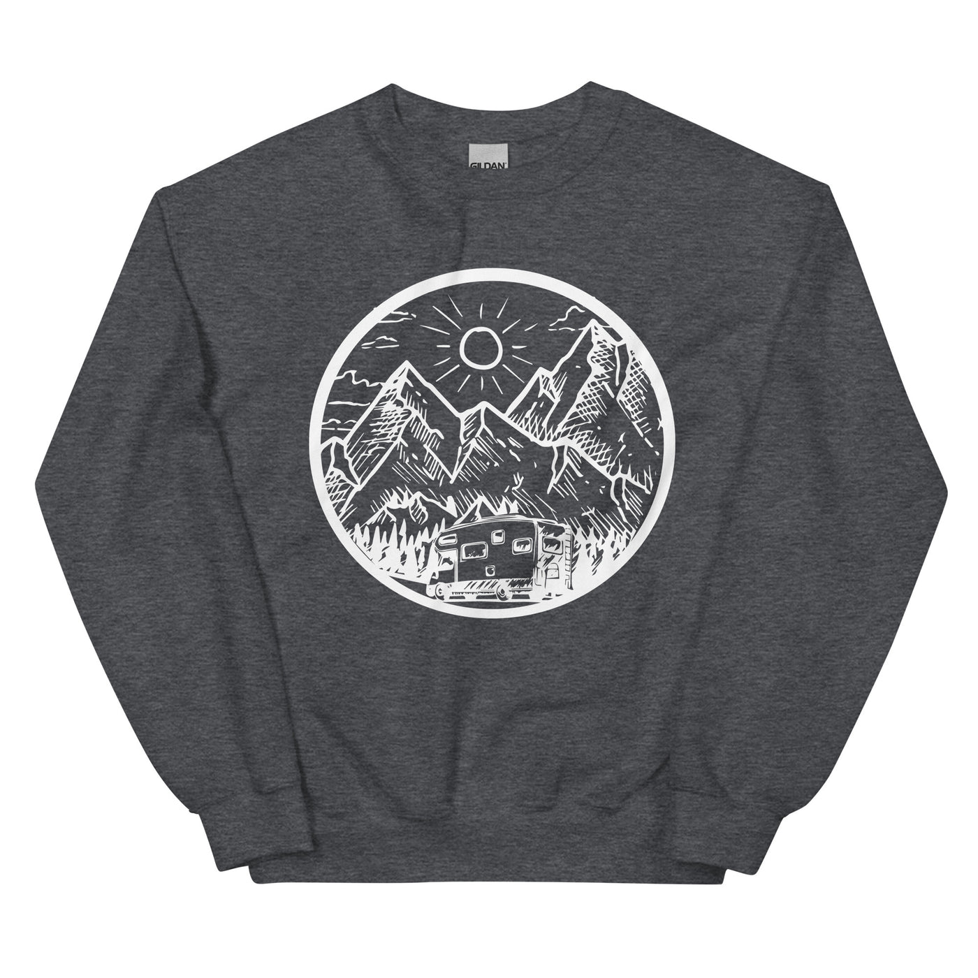 Berge - Camping Van - (12) - Sweatshirt (Unisex) camping xxx yyy zzz Dark Heather