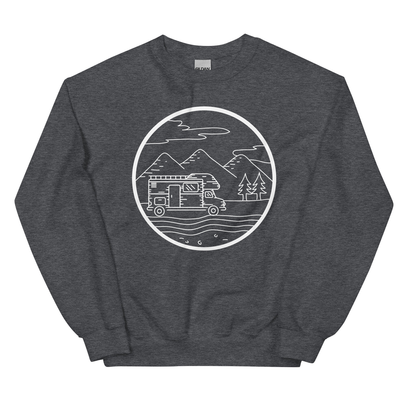 Berge - Camping Van - (13) - Sweatshirt (Unisex) camping xxx yyy zzz Dark Heather