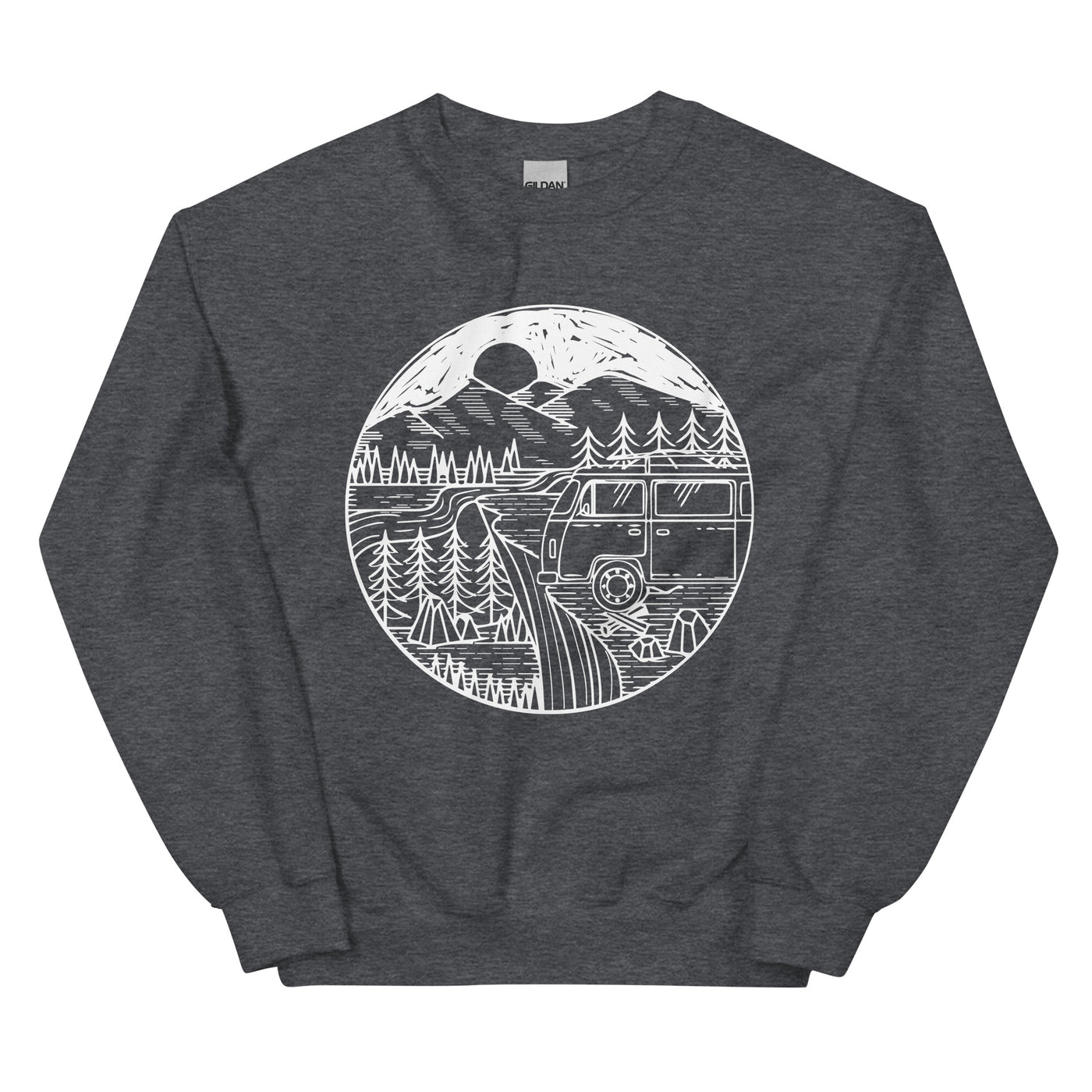 Berge - Camping Van - Sweatshirt (Unisex) camping xxx yyy zzz Dark Heather