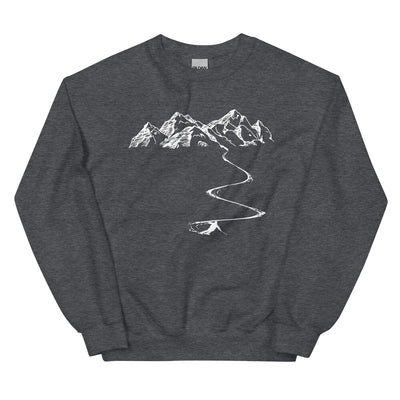 Berge - Kurve Linie - Skifahren - Sweatshirt (Unisex) klettern ski xxx yyy zzz Dark Heather