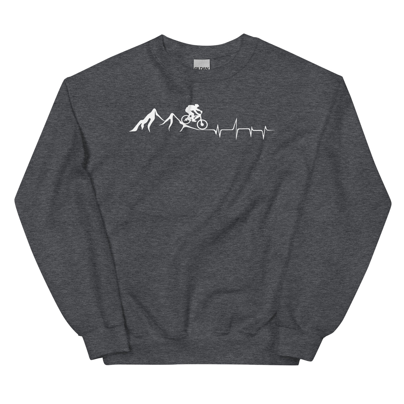 Berge - Herzschlag - Mountainbiking - (M) - Sweatshirt (Unisex) xxx yyy zzz Dark Heather