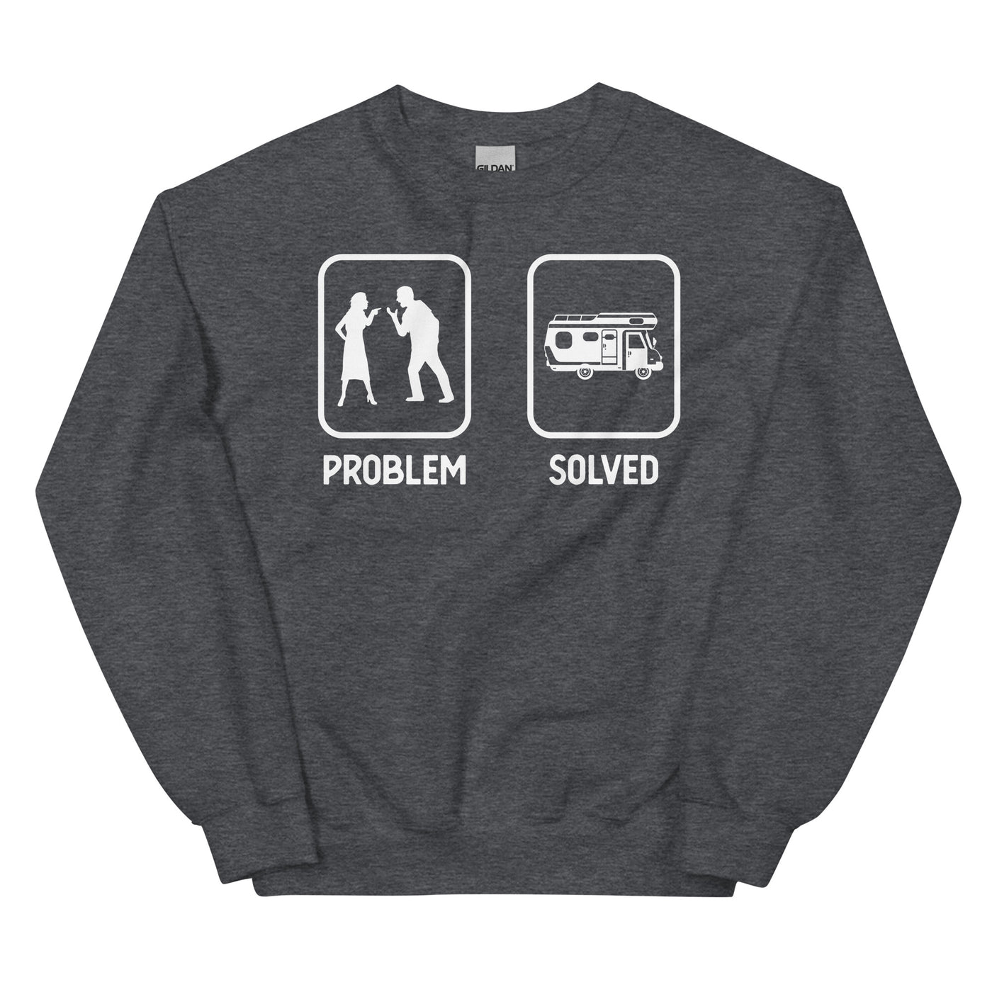 Problem Solved - Camping Van - Sweatshirt (Unisex) camping xxx yyy zzz Dark Heather