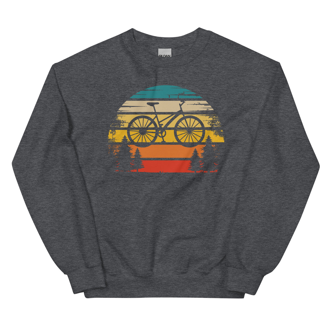 Retro Sonne und Fahrrad - Sweatshirt (Unisex) fahrrad xxx yyy zzz Dark Heather