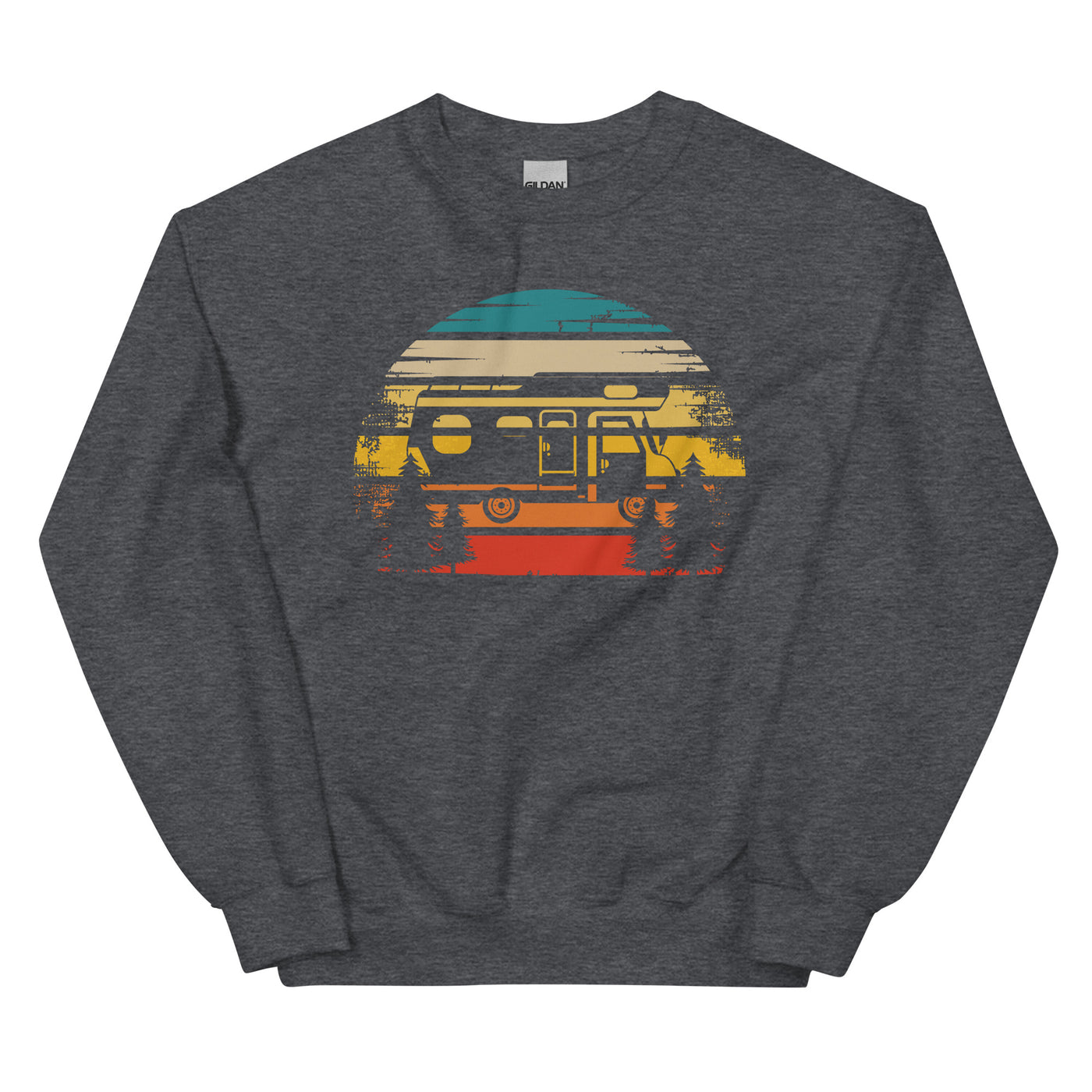 Retro Sonne und Camping - Sweatshirt (Unisex) camping xxx yyy zzz Dark Heather