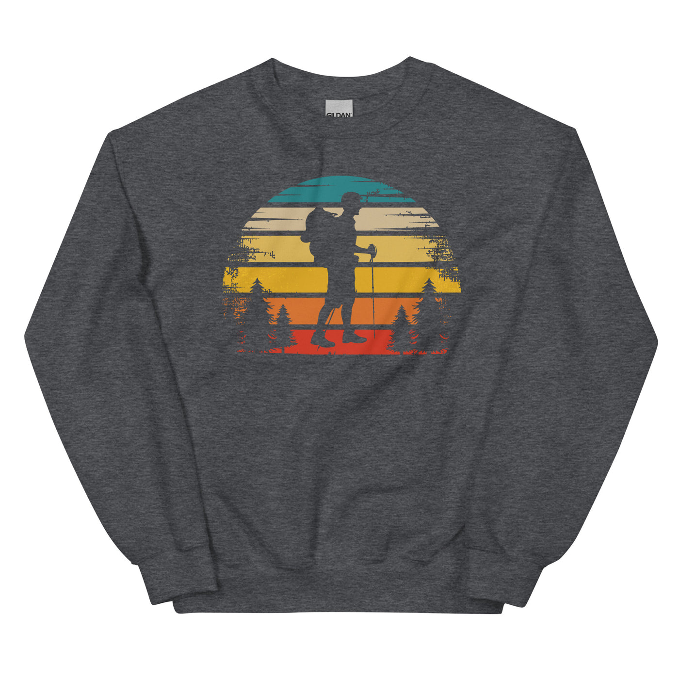 Retro Sonne und Wandern - Sweatshirt (Unisex) wandern xxx yyy zzz Dark Heather