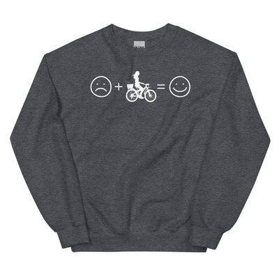 Lächelndes Gesicht und Radfahren - Sweatshirt (Unisex) fahrrad xxx yyy zzz Dark Heather