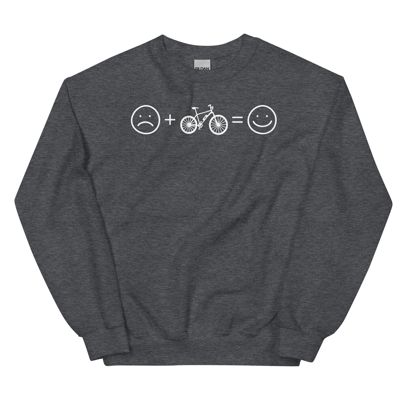 Lächelndes Gesicht und Ebike - Sweatshirt (Unisex) e-bike xxx yyy zzz Dark Heather