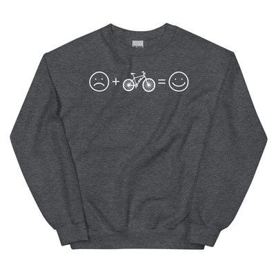 Lächelndes Gesicht und Ebike - Sweatshirt (Unisex) e-bike xxx yyy zzz Dark Heather