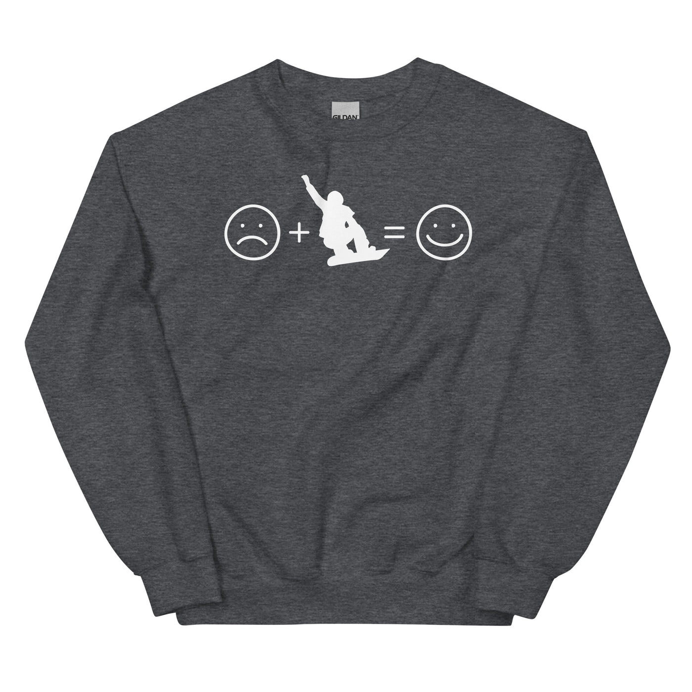 Lächelndes Gesicht und Snowboarding - Sweatshirt (Unisex) snowboarden xxx yyy zzz Dark Heather