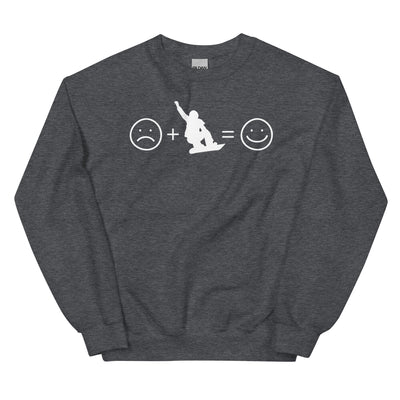 Lächelndes Gesicht und Snowboarding - Sweatshirt (Unisex) snowboarden xxx yyy zzz Dark Heather