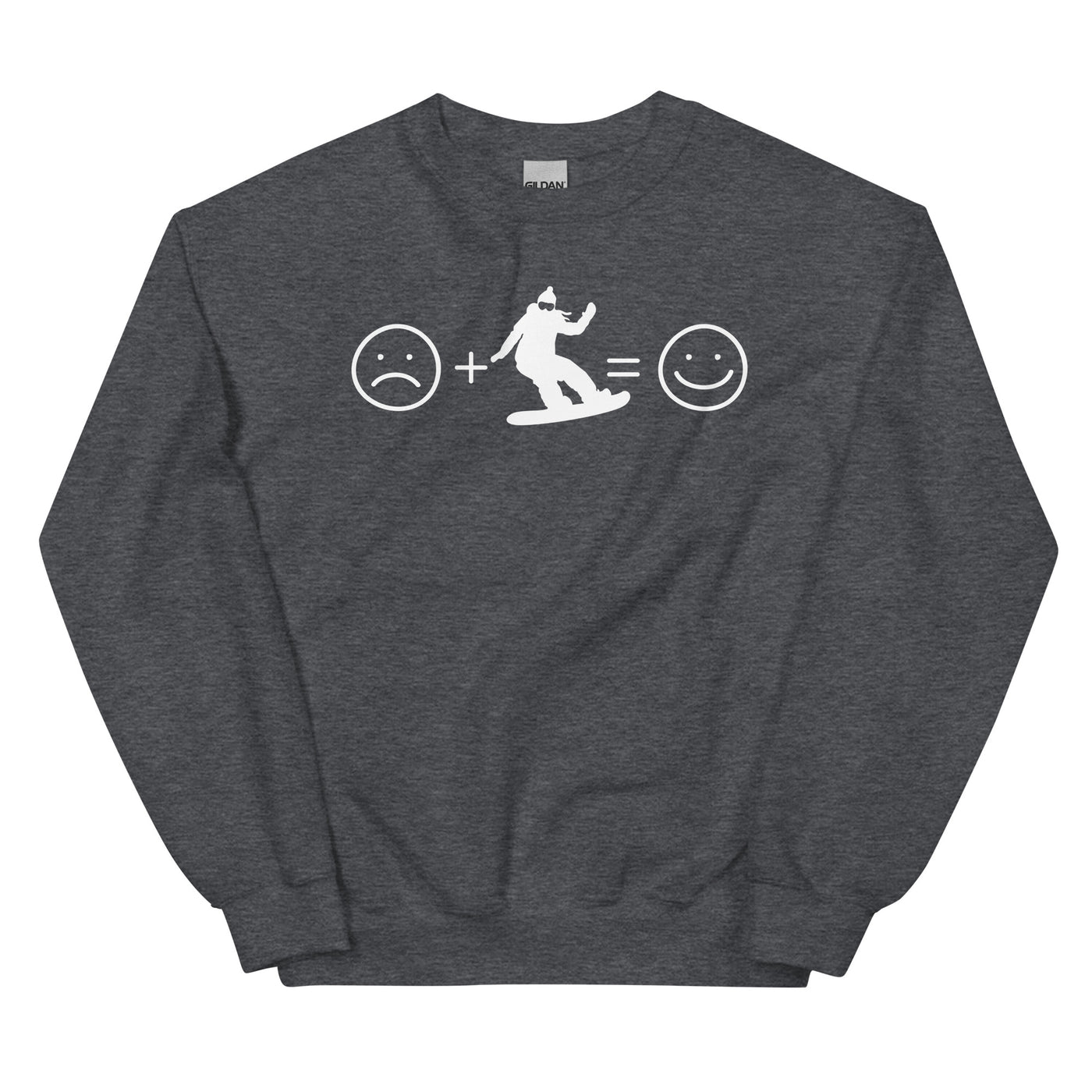 Lächelndes Gesicht und Snowboarding - Sweatshirt (Unisex) snowboarden xxx yyy zzz Dark Heather