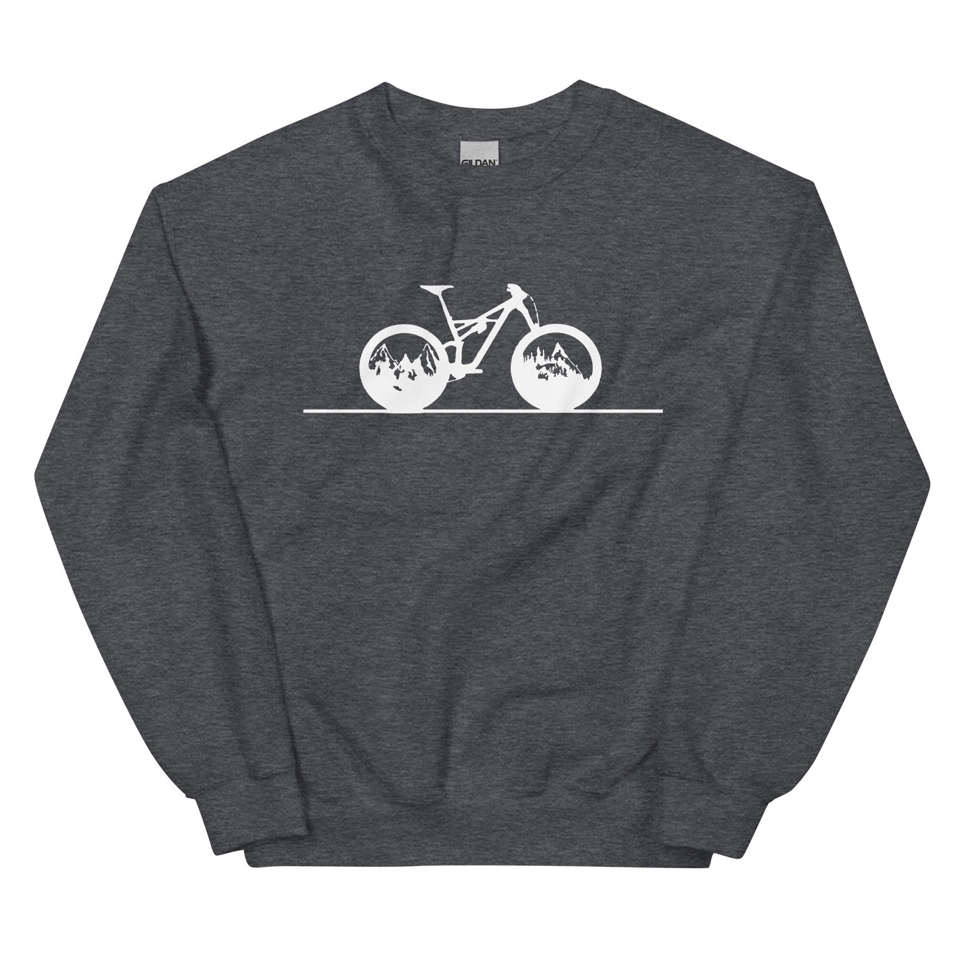 Gerade Linie - Berge - Radfahren - Sweatshirt (Unisex) fahrrad xxx yyy zzz Dark Heather