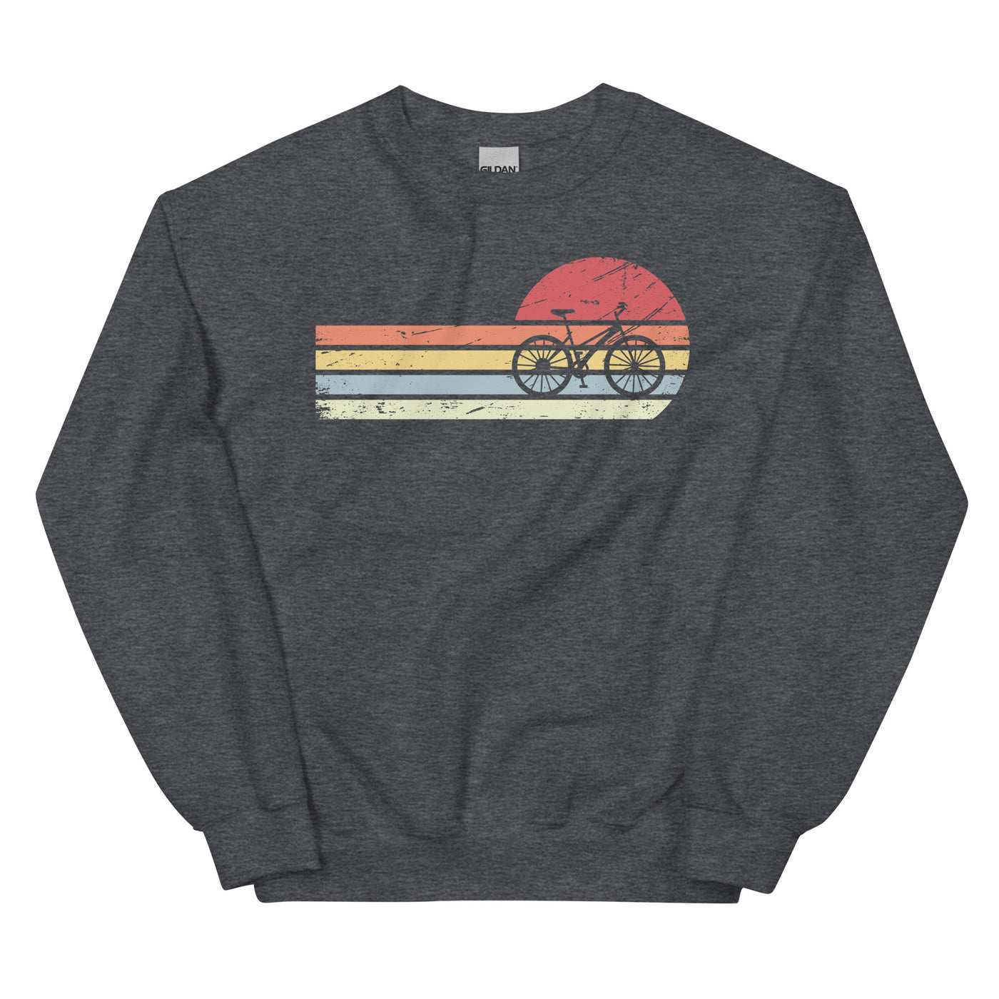 Sonne und Retro Linies - Radfahren - Sweatshirt (Unisex) fahrrad xxx yyy zzz Dark Heather