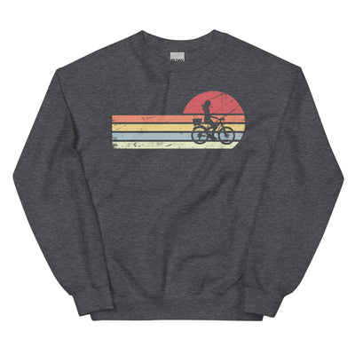 Sonne und Retro Linies - Frau Radfahren - Sweatshirt (Unisex) fahrrad xxx yyy zzz Dark Heather