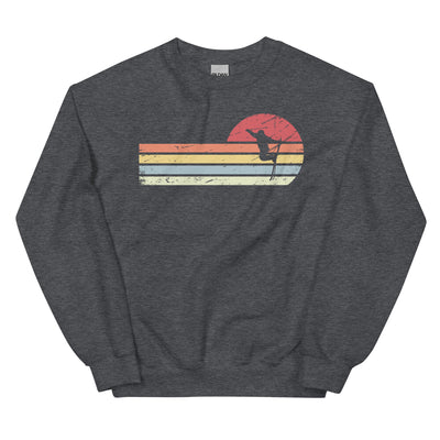 Sonne und Retro Linies - Skifahren - Sweatshirt (Unisex) klettern ski xxx yyy zzz Dark Heather